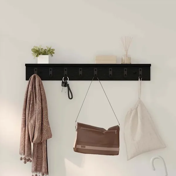 Porte-manteau mural Chêne noir 80 x 10,5 x 10,5 cm