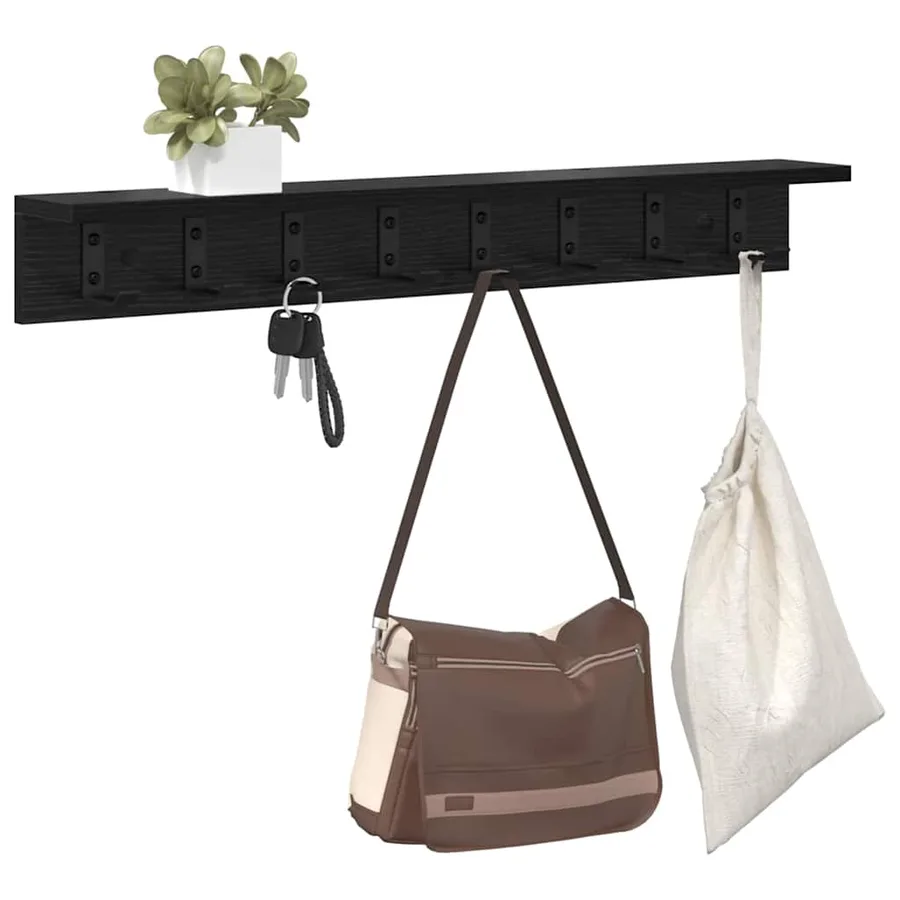 Porte-manteau mural Chêne noir 80 x 10,5 x 10,5 cm - 3