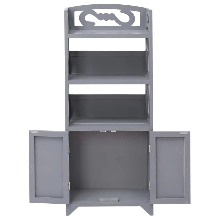Armoire de salle de bain Gris 46x24x116 cm Bois de Paulownia - 3