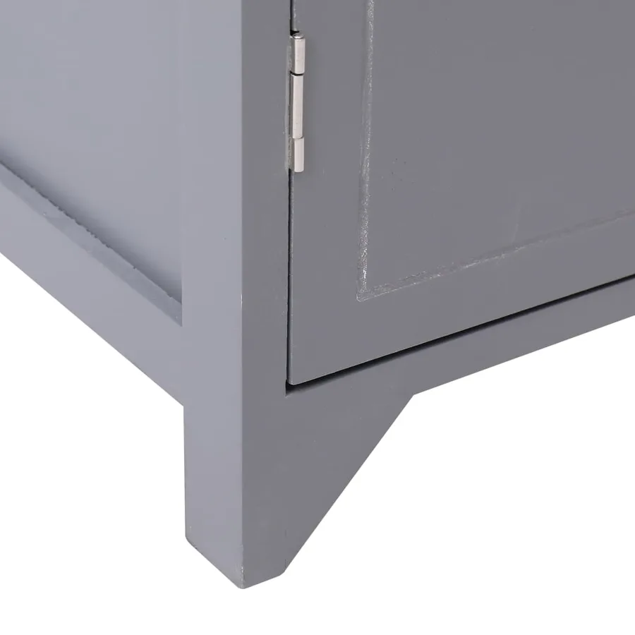 Armoire de salle de bain Gris 46x24x116 cm Bois de Paulownia - 7