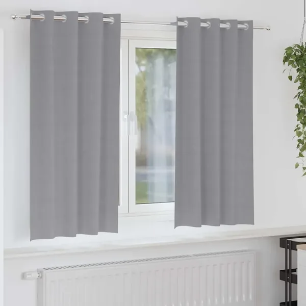 Rideaux occultants avec anneaux 2 pcs Gris clair 175 x 140 cm