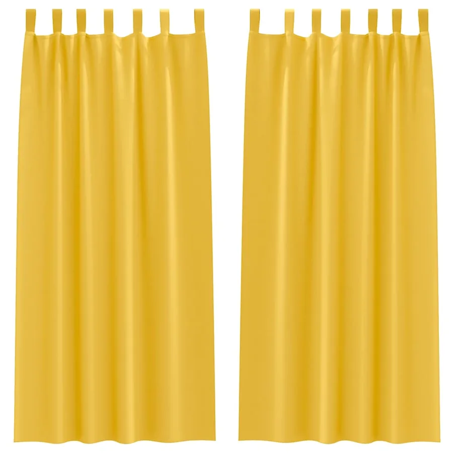 Rideaux occultants avec anneaux 2 pcs Jaune moutarde - 2