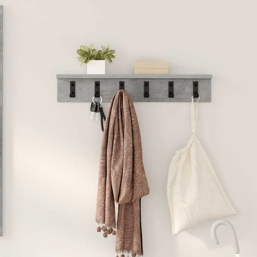 Porte-manteau mural Gris béton 60 x 10,5 x 10,5 cm
