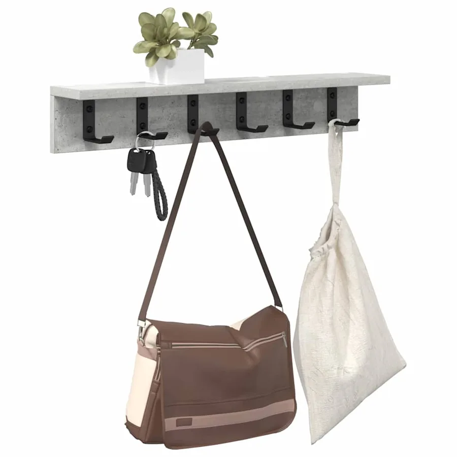 Porte-manteau mural Gris béton 60 x 10,5 x 10,5 cm - 3