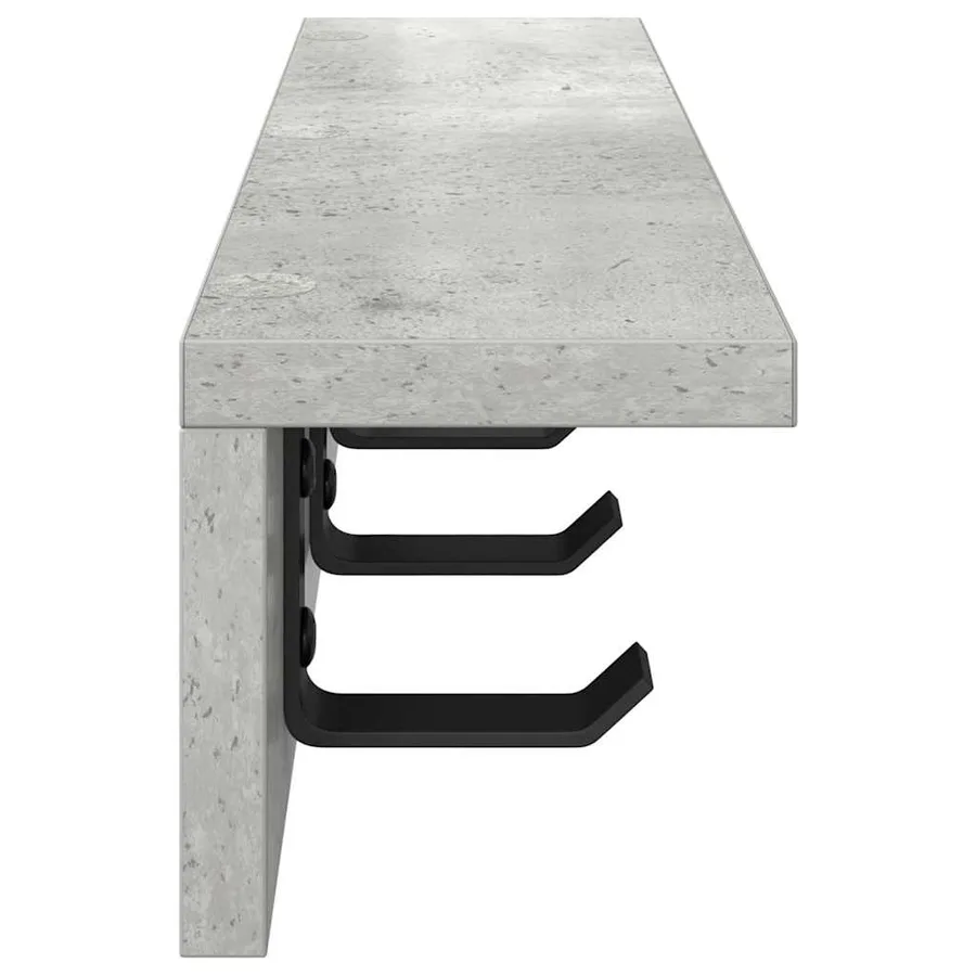 Porte-manteau mural Gris béton 60 x 10,5 x 10,5 cm - 6