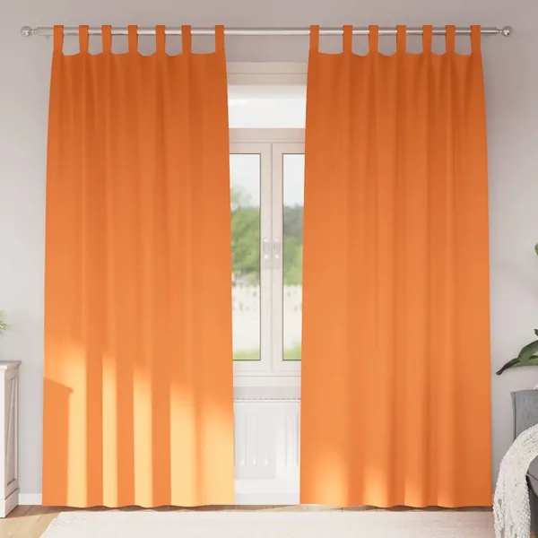 Rideaux occultants avec anneaux 2 pcs Orange vif 260 x 140 cm