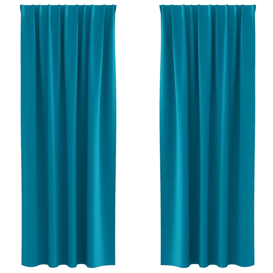 Rideaux occultants avec anneaux 2 pcs Turquoise 260 x 140 cm - 2
