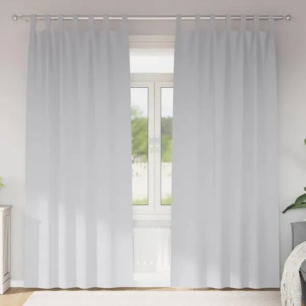 Rideaux occultants avec anneaux 2 pcs Gris pâle 260 x 140 cm