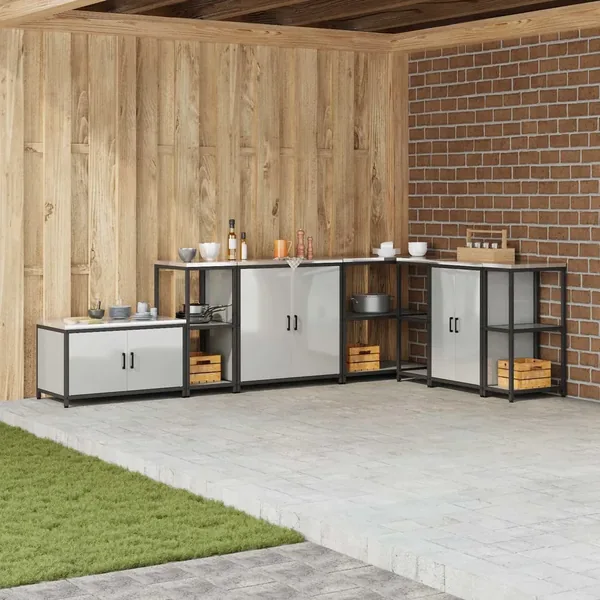 Rangement de cuisine HATTEM Argenté 40 x 50 x 92 cm Acier
