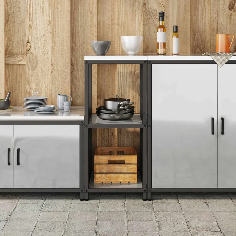 Rangement de cuisine HATTEM Argenté 40 x 50 x 92 cm Acier - 4