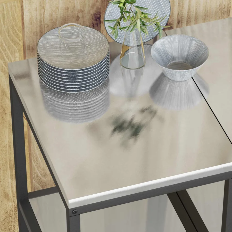 Rangement de cuisine HATTEM Argenté 40 x 50 x 92 cm Acier - 5