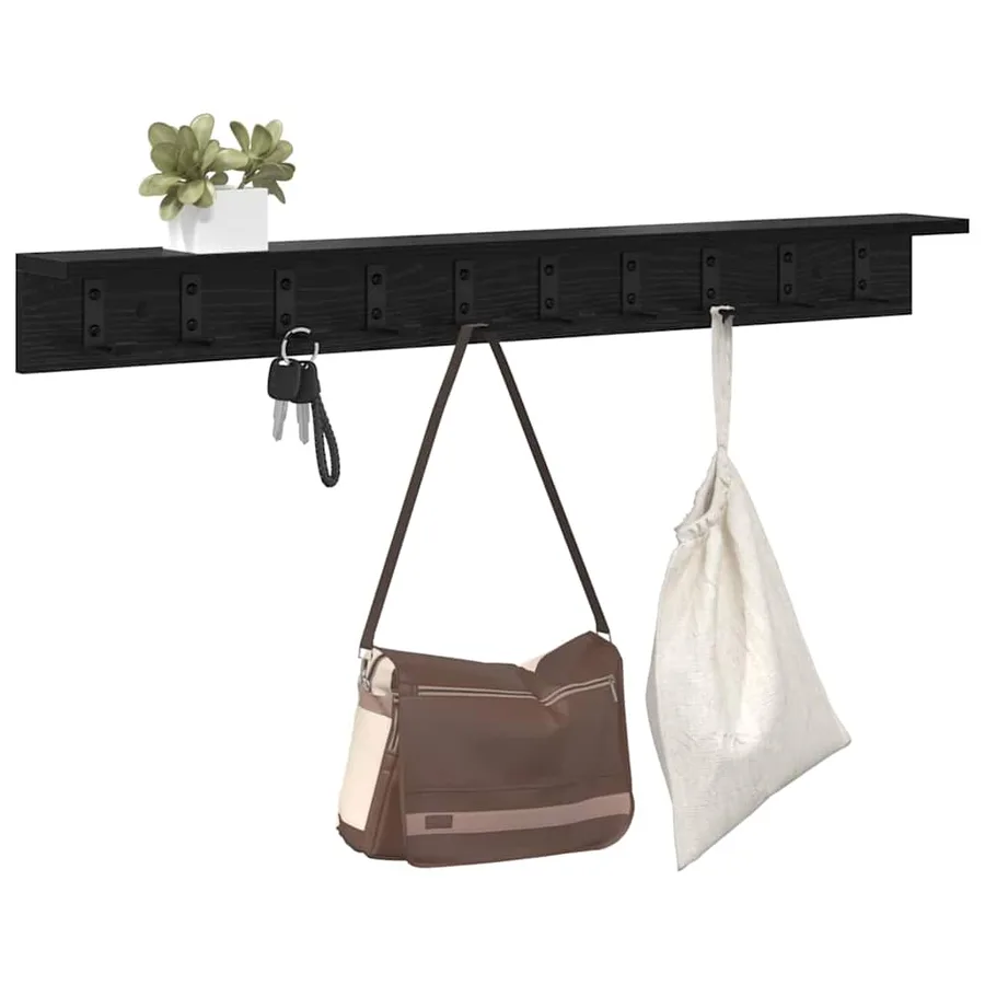 Porte-manteau mural Chêne noir 100 x 10,5 x 10,5 cm - 3