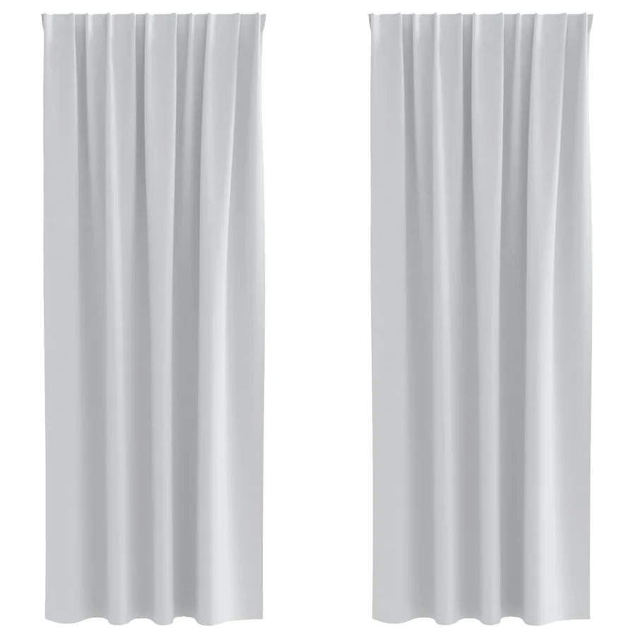 Rideaux occultants avec anneaux 2 pcs Gris pâle 245 x 140 cm - 2
