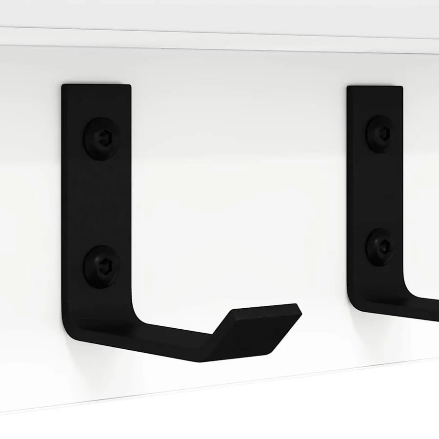 Porte-manteau mural Blanc 40 x 10,5 x 10,5 cm Bois d'ingénierie - 9