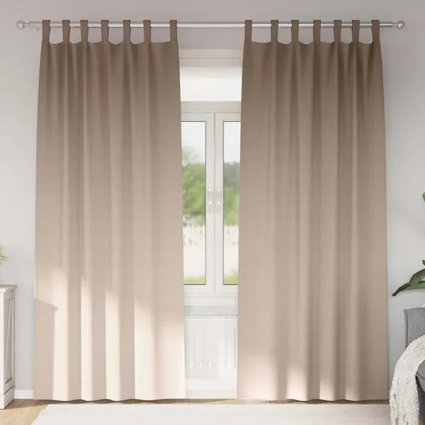Rideaux occultants avec anneaux 2 pcs Taupe 245 x 140 cm