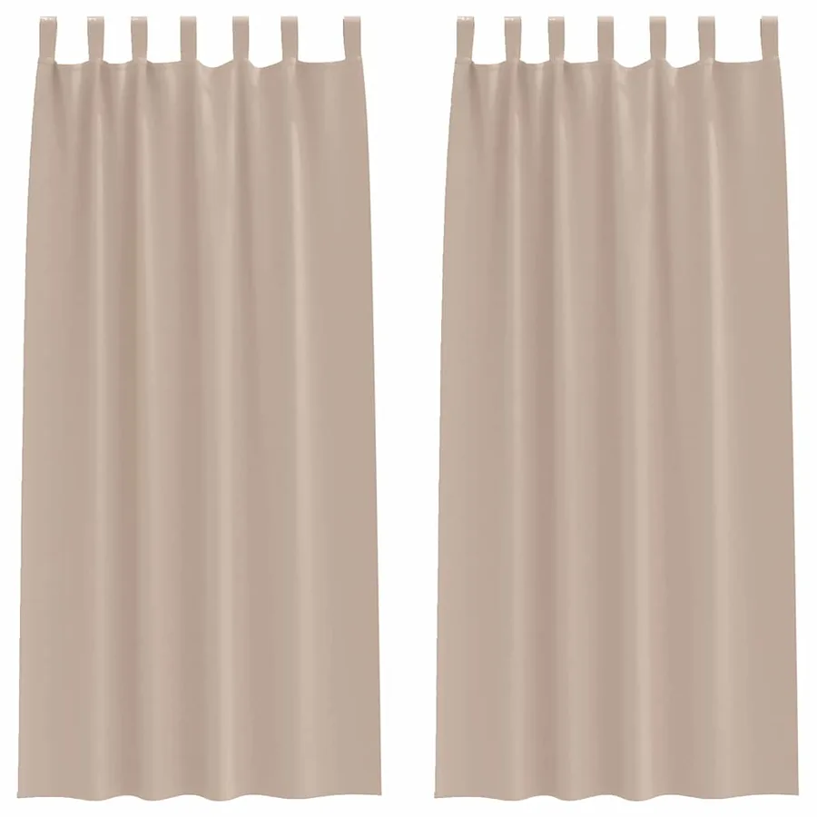 Rideaux occultants avec anneaux 2 pcs Taupe 245 x 140 cm - 2
