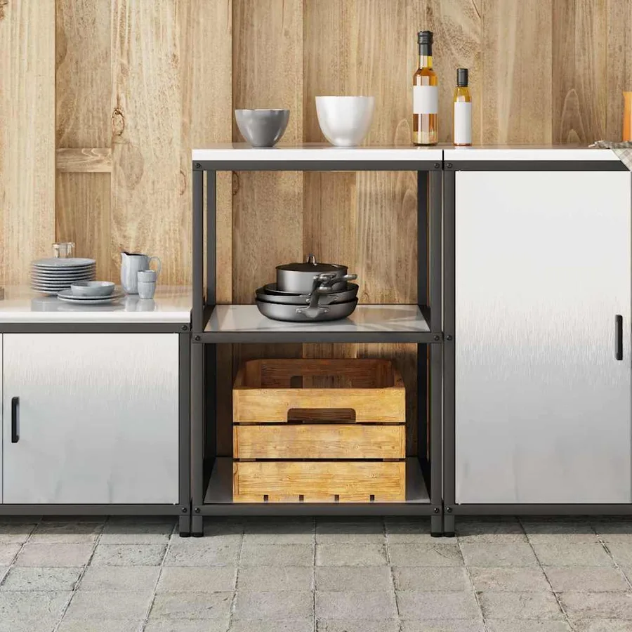 Rangement de cuisine HATTEM Argenté 60 x 50 x 92 cm Acier - 4