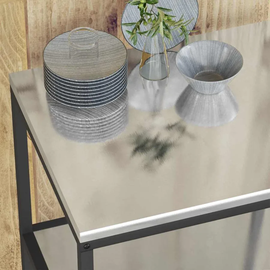 Rangement de cuisine HATTEM Argenté 60 x 50 x 92 cm Acier - 5