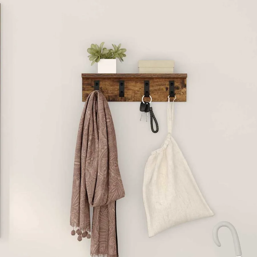 Porte-manteau mural Chêne fumé 40 x 10,5 x 10,5 cm