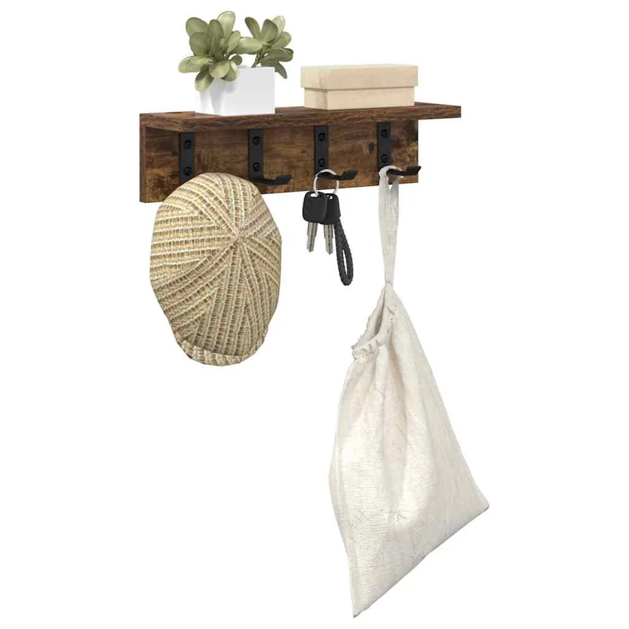Porte-manteau mural Chêne fumé 40 x 10,5 x 10,5 cm - 3
