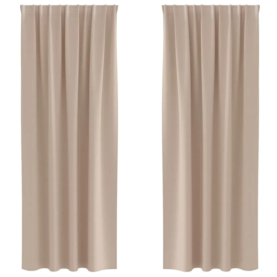 Rideaux occultants avec anneaux 2 pcs Taupe 225 x 140 cm - 2