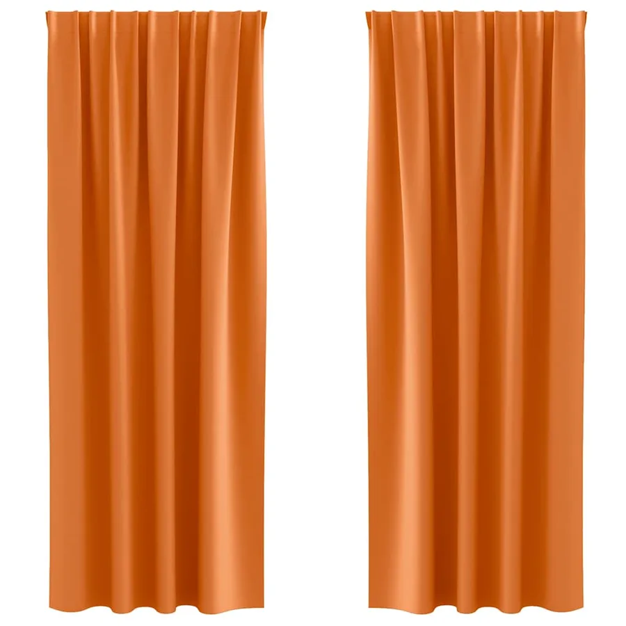 Rideaux occultants avec anneaux 2 pcs Orange vif 245 x 140 cm - 2