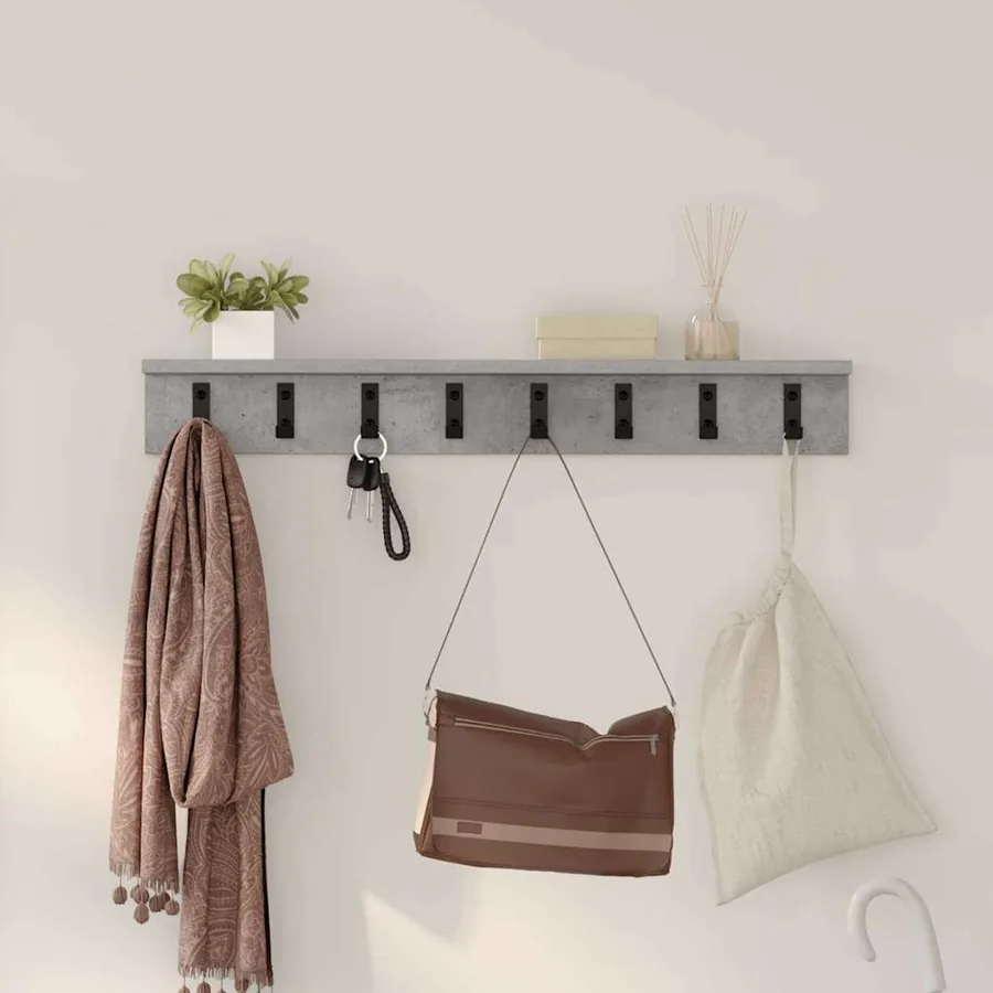 Porte-manteau mural Gris béton 80 x 10,5 x 10,5 cm
