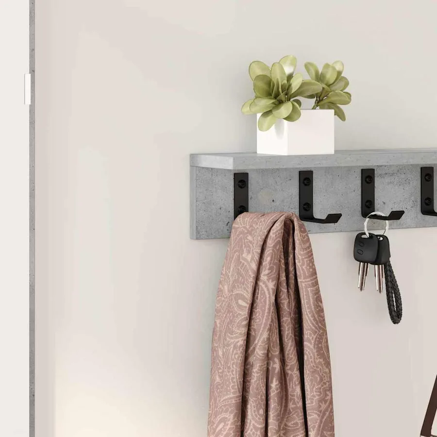 Porte-manteau mural Gris béton 80 x 10,5 x 10,5 cm - 4