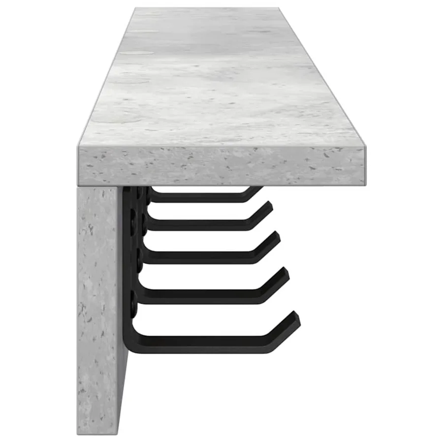 Porte-manteau mural Gris béton 80 x 10,5 x 10,5 cm - 6