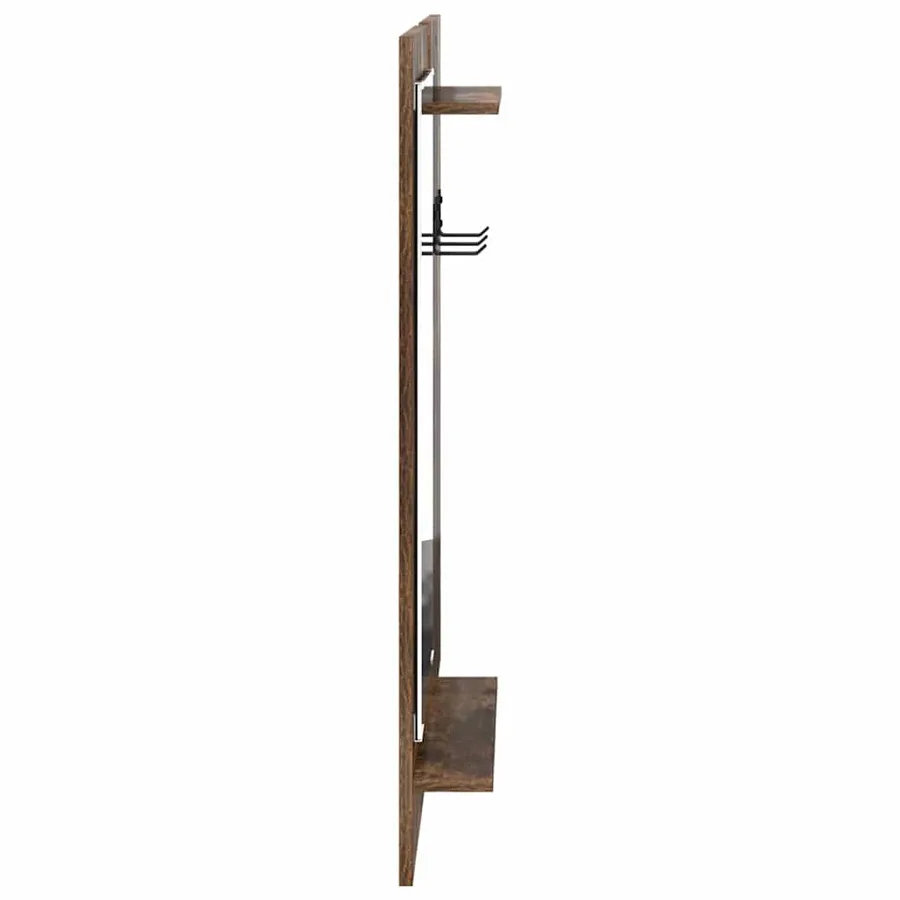 Porte-manteau mural avec étagère Chêne fumé 70 x 10 x 90 cm - 6