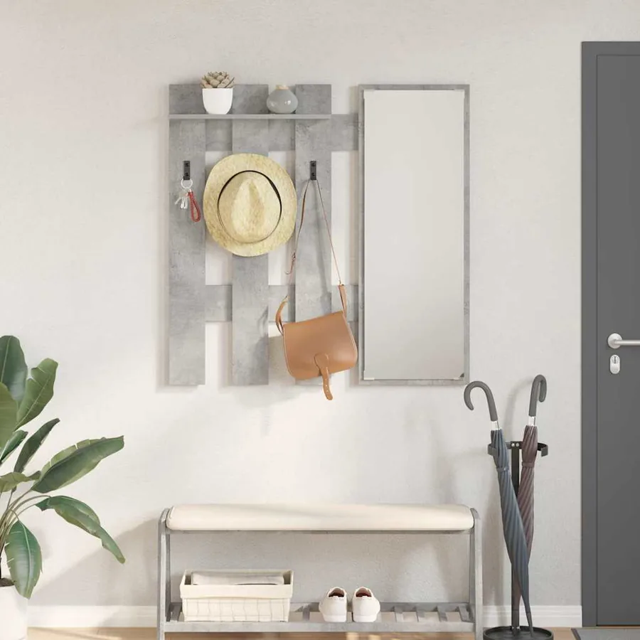 Porte-manteau mural Montage mural Gris béton 100 x 10 x 100 cm