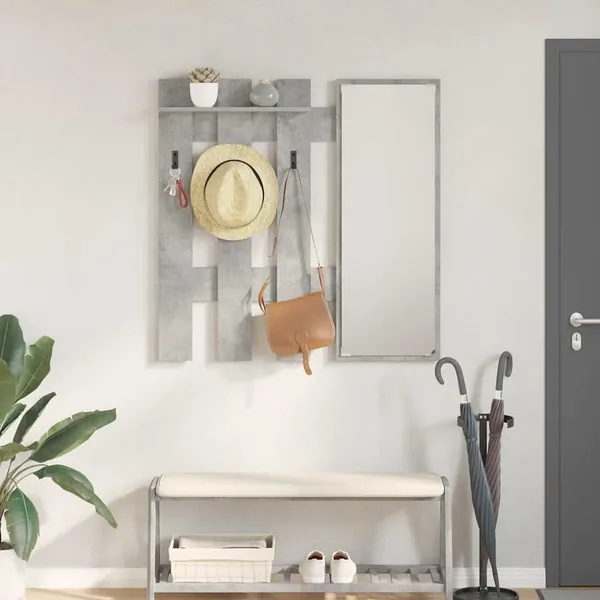 Porte-manteau mural Montage mural Gris béton 100 x 10 x 100 cm