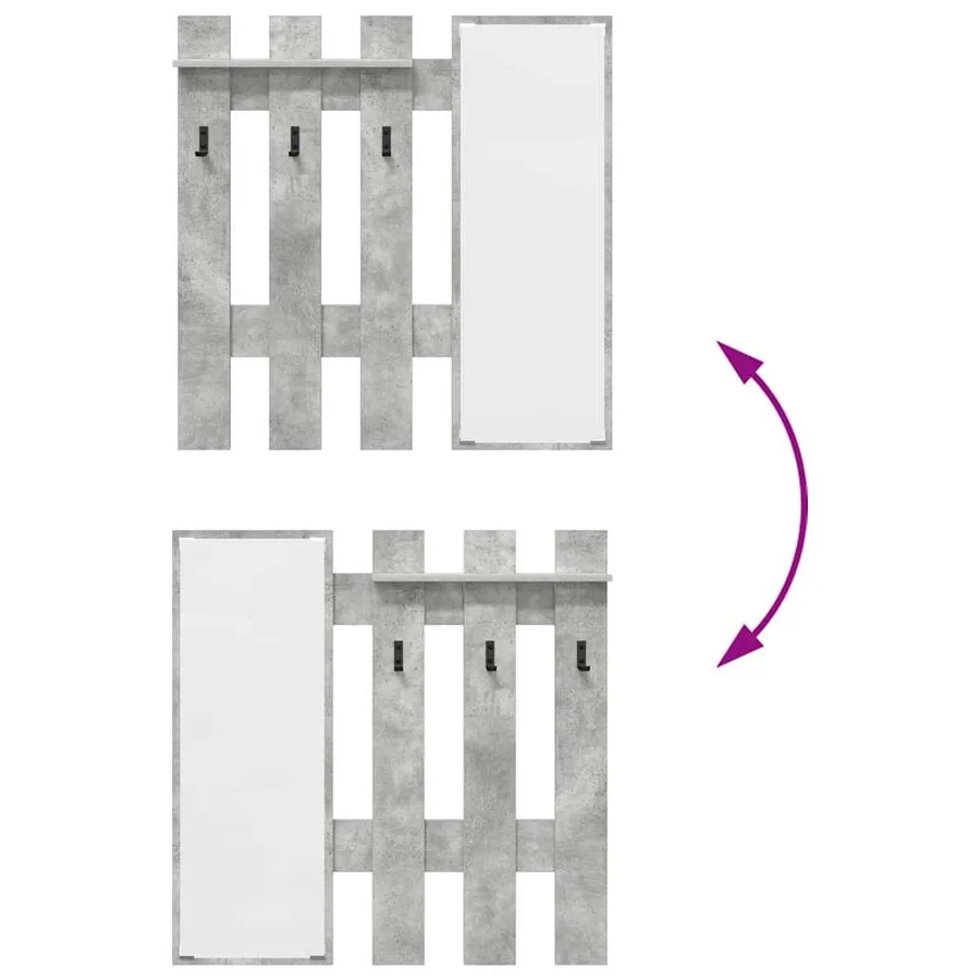 Porte-manteau mural Montage mural Gris béton 100 x 10 x 100 cm - 8