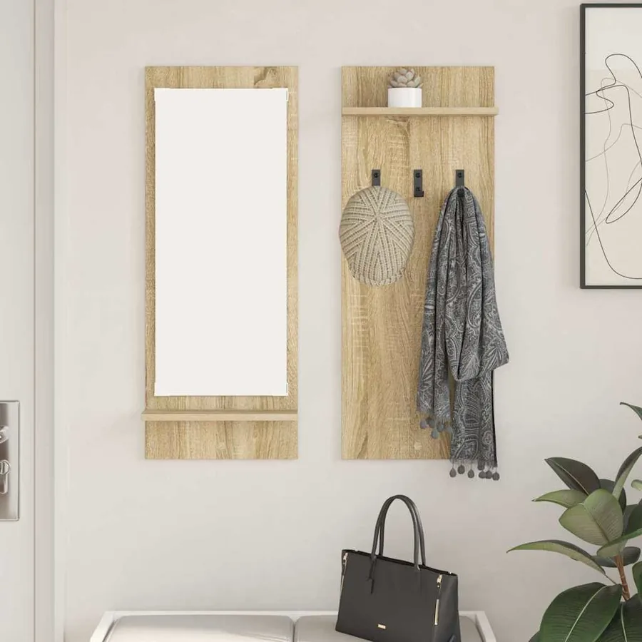 Porte-manteau mural avec étagère Chêne Sonoma 70 x 10 x 90 cm