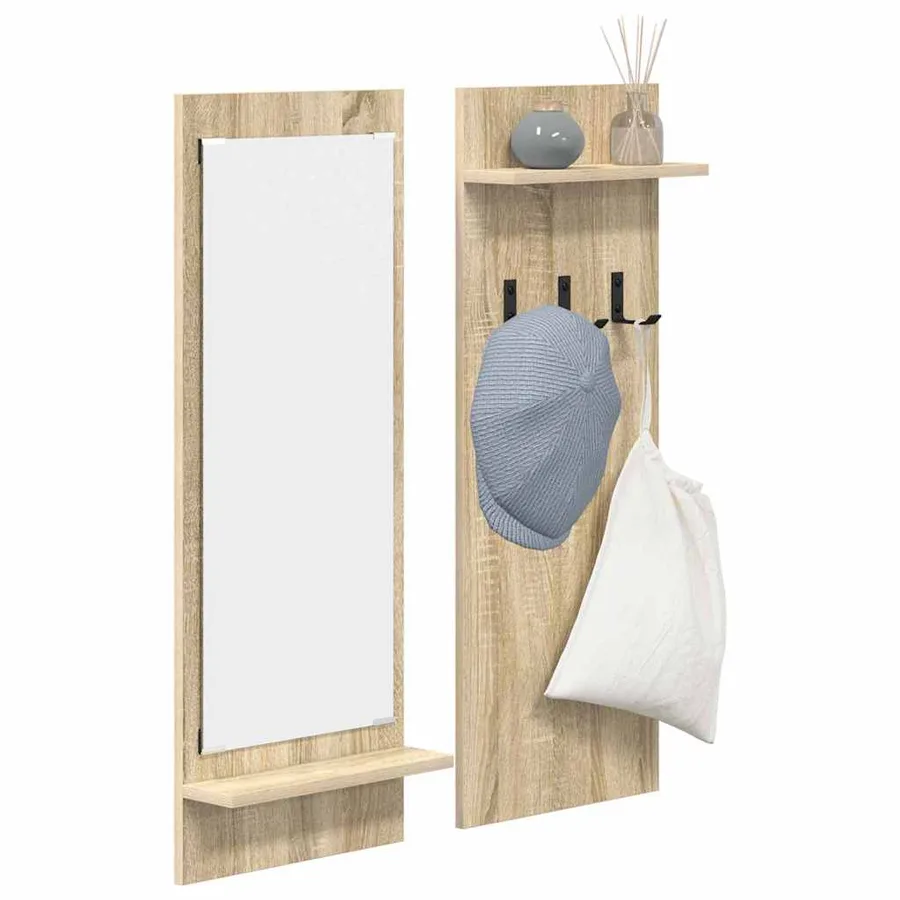 Porte-manteau mural avec étagère Chêne Sonoma 70 x 10 x 90 cm - 3