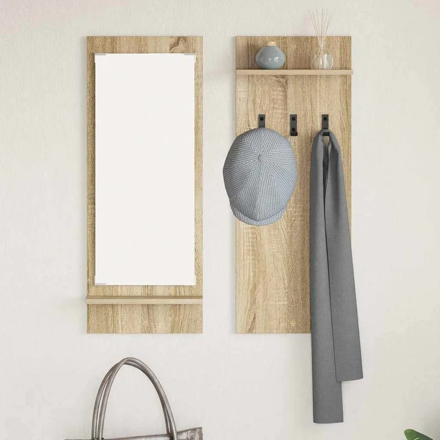 Porte-manteau mural avec étagère Chêne Sonoma 70 x 10 x 90 cm - 4