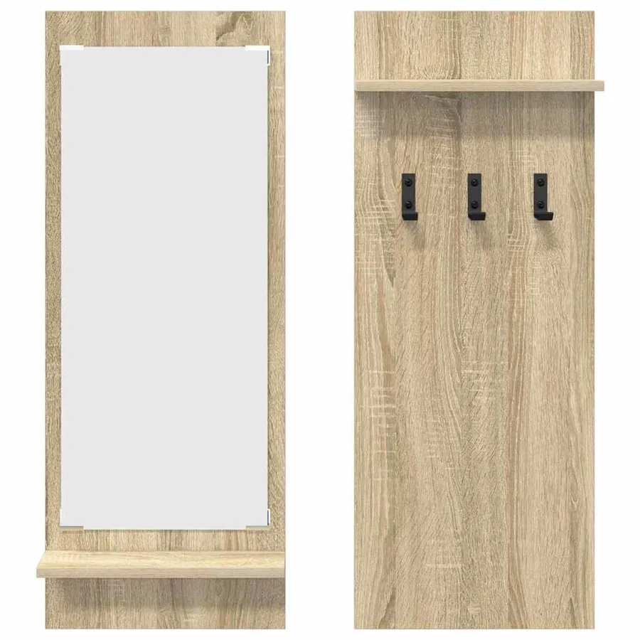 Porte-manteau mural avec étagère Chêne Sonoma 70 x 10 x 90 cm - 5