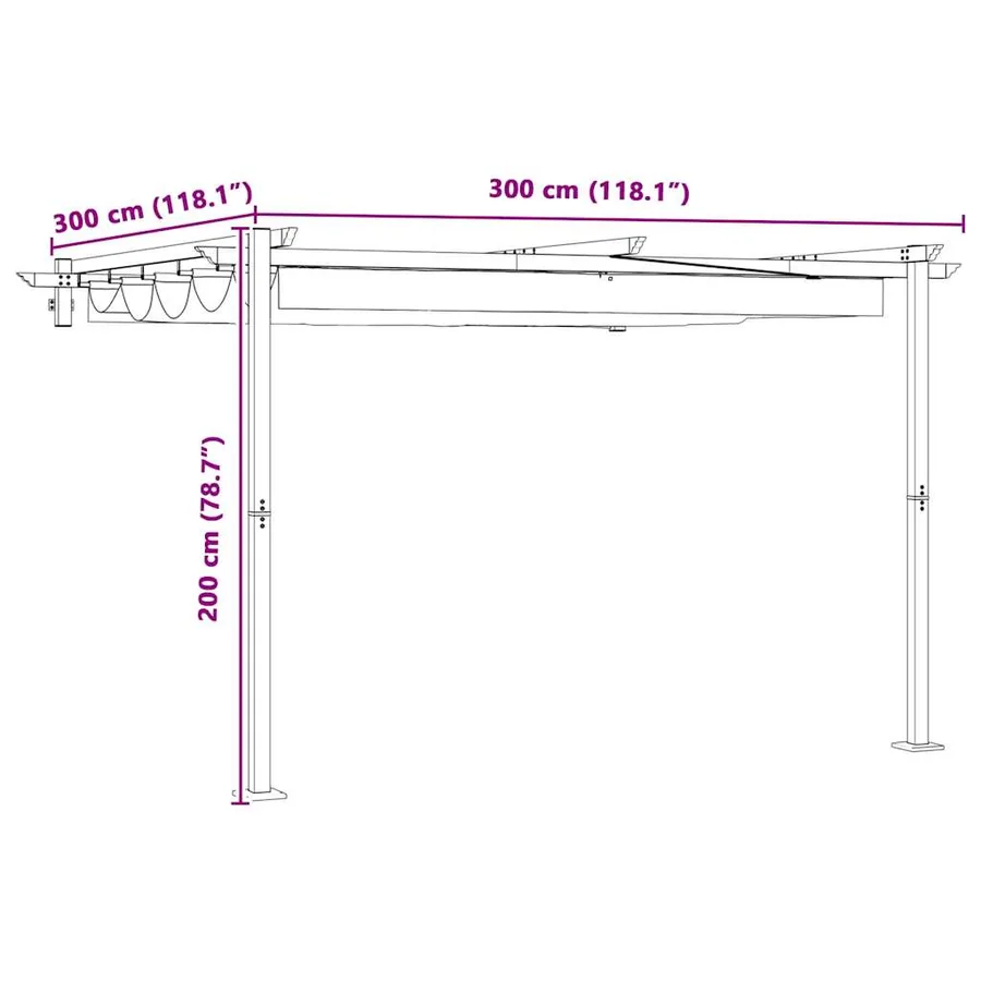 Pavillon 300 x 300 x 200 cm Crème Polyester - 11