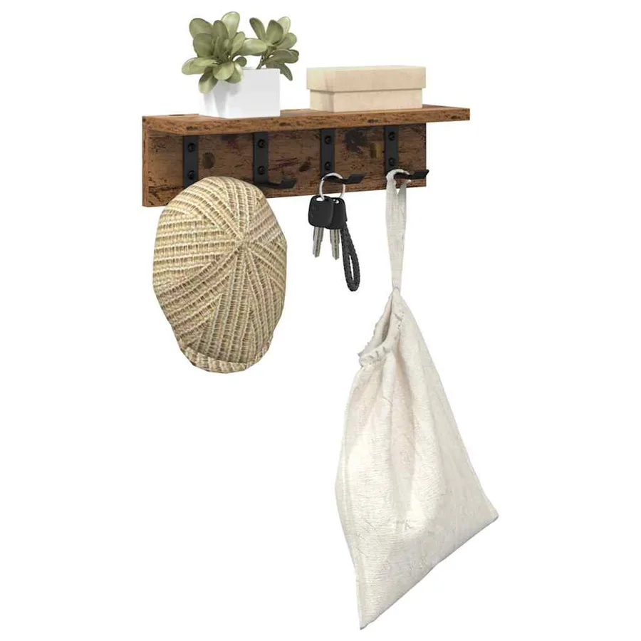 Porte-manteau mural Bois ancien 40 x 10,5 x 10,5 cm - 3