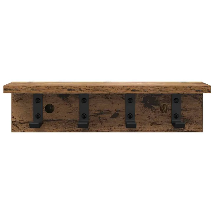 Porte-manteau mural Bois ancien 40 x 10,5 x 10,5 cm - 5