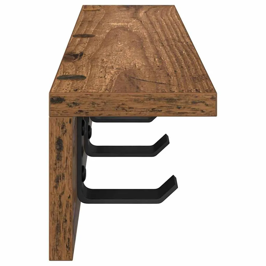 Porte-manteau mural Bois ancien 40 x 10,5 x 10,5 cm - 6
