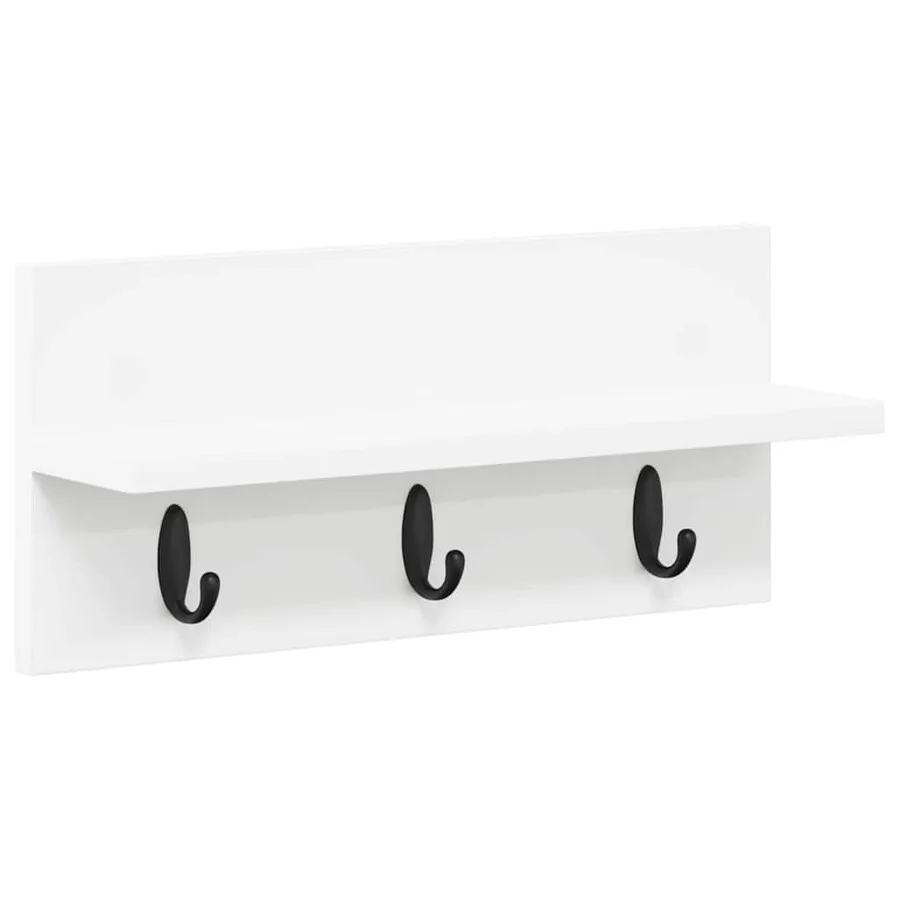 Porte-manteau mural Blanc 40 x 10,5 x 18 cm Bois d'ingénierie - 2