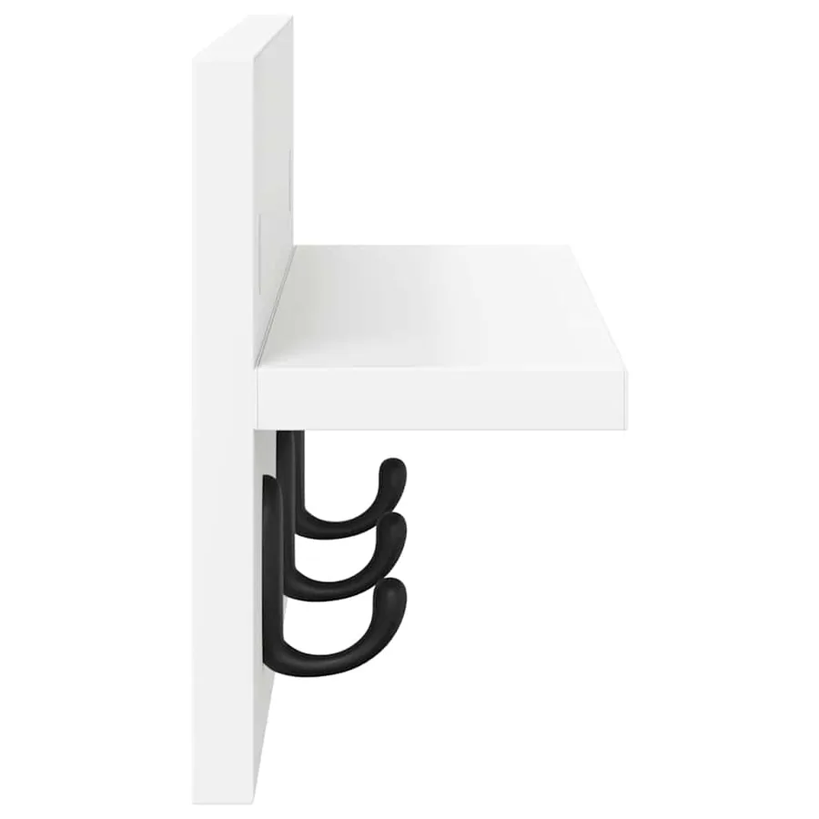 Porte-manteau mural Blanc 40 x 10,5 x 18 cm Bois d'ingénierie - 6