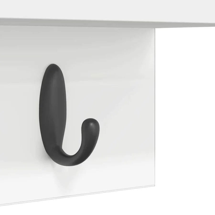 Porte-manteau mural Blanc 40 x 10,5 x 18 cm Bois d'ingénierie - 9
