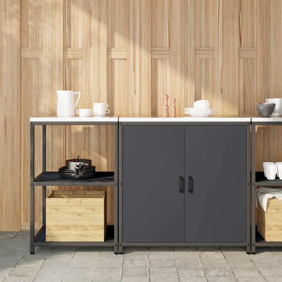 Ensemble de rangement cuisine HATTEM 2 pcs Anthracite