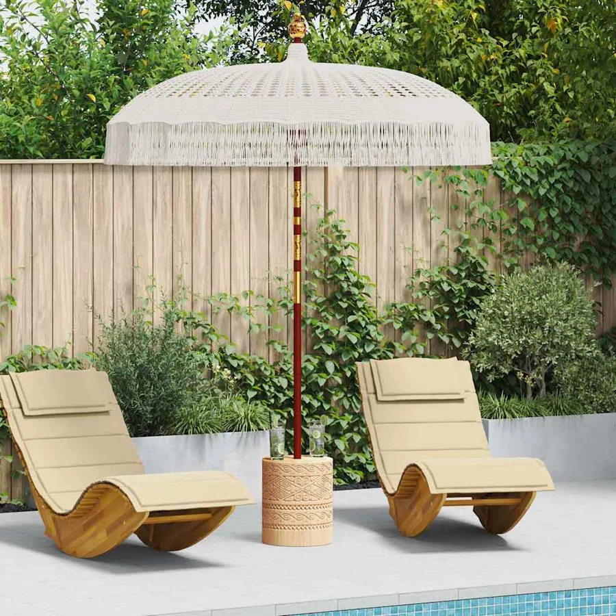 Parasol Macramé Crème 190 x 190 x 260 cm