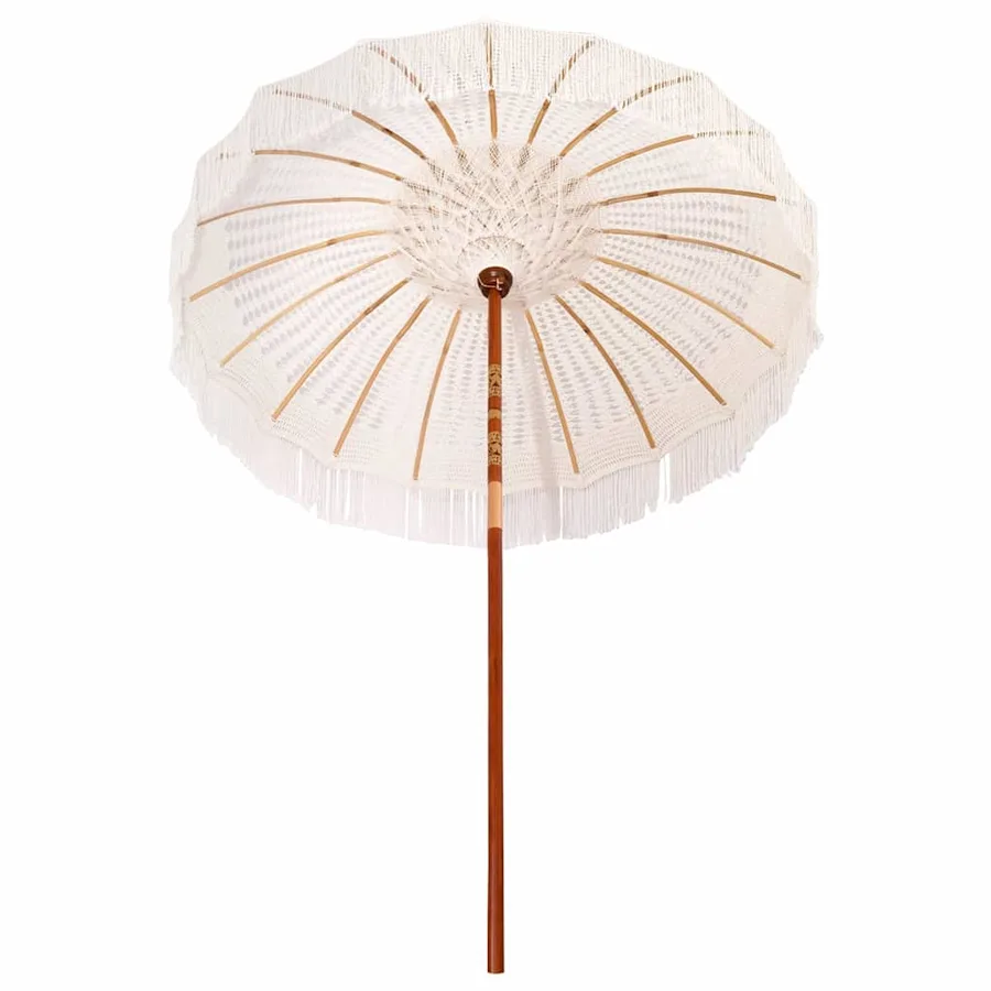 Parasol Macramé Crème 190 x 190 x 260 cm - 5