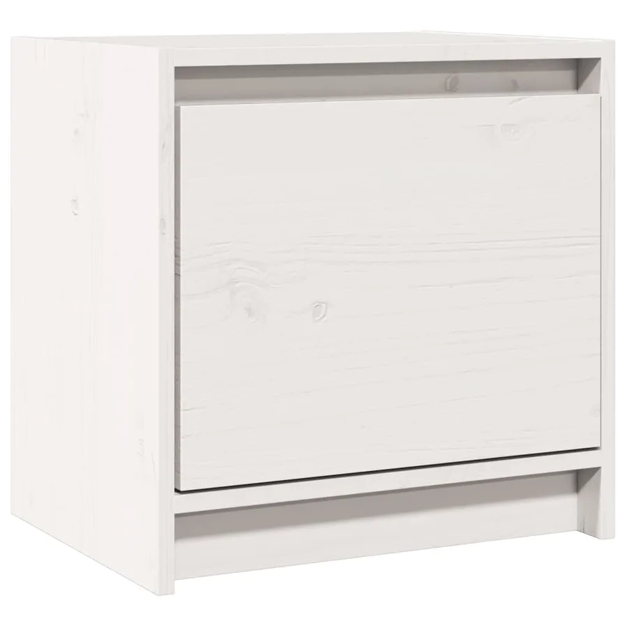 Table de chevet Blanc 40x30,5x40 cm Bois de pin massif - 2