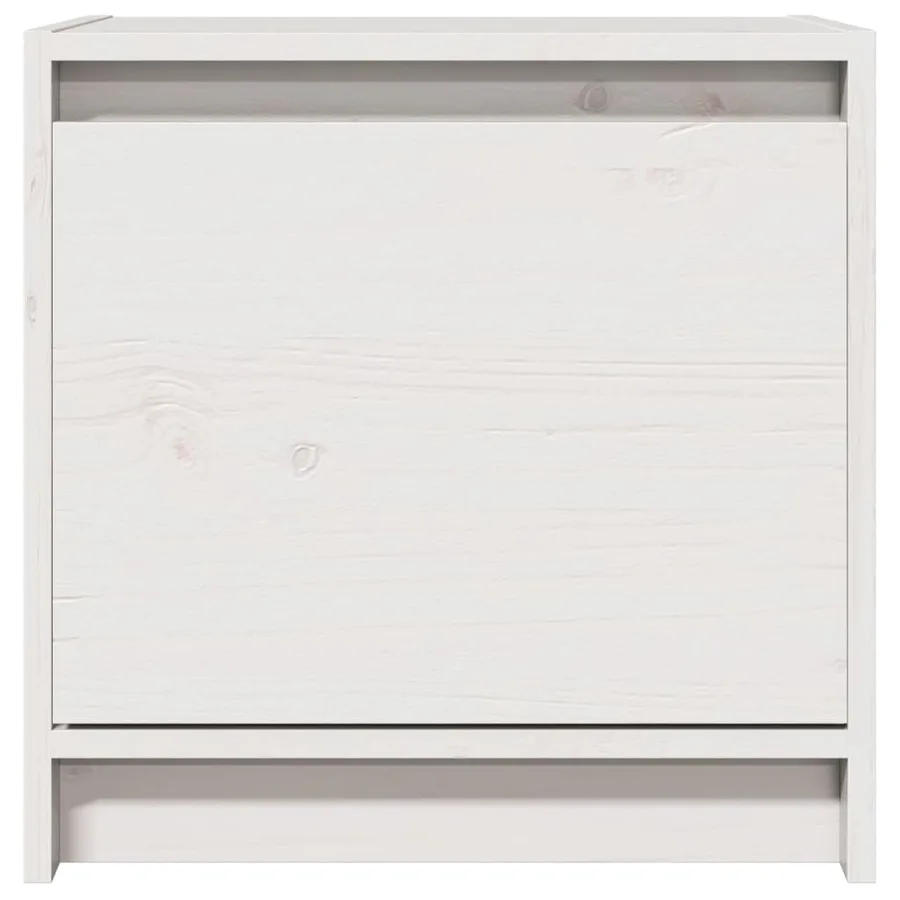 Table de chevet Blanc 40x30,5x40 cm Bois de pin massif - 4