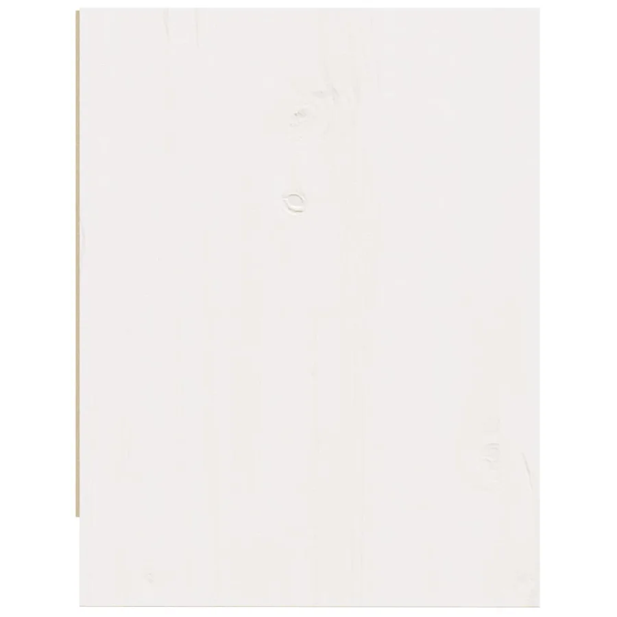 Table de chevet Blanc 40x30,5x40 cm Bois de pin massif - 6